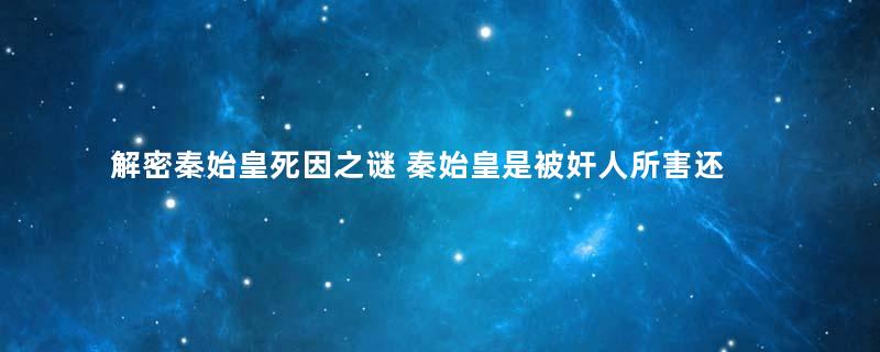 解密秦始皇死因之谜 秦始皇是被奸人所害还是患病而死